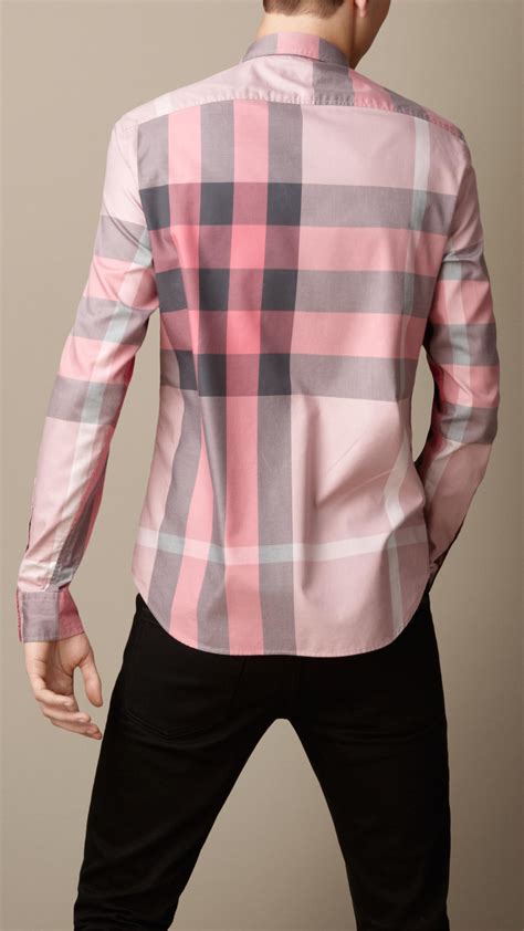 burberry shirt pink|pink burberry check shirt.